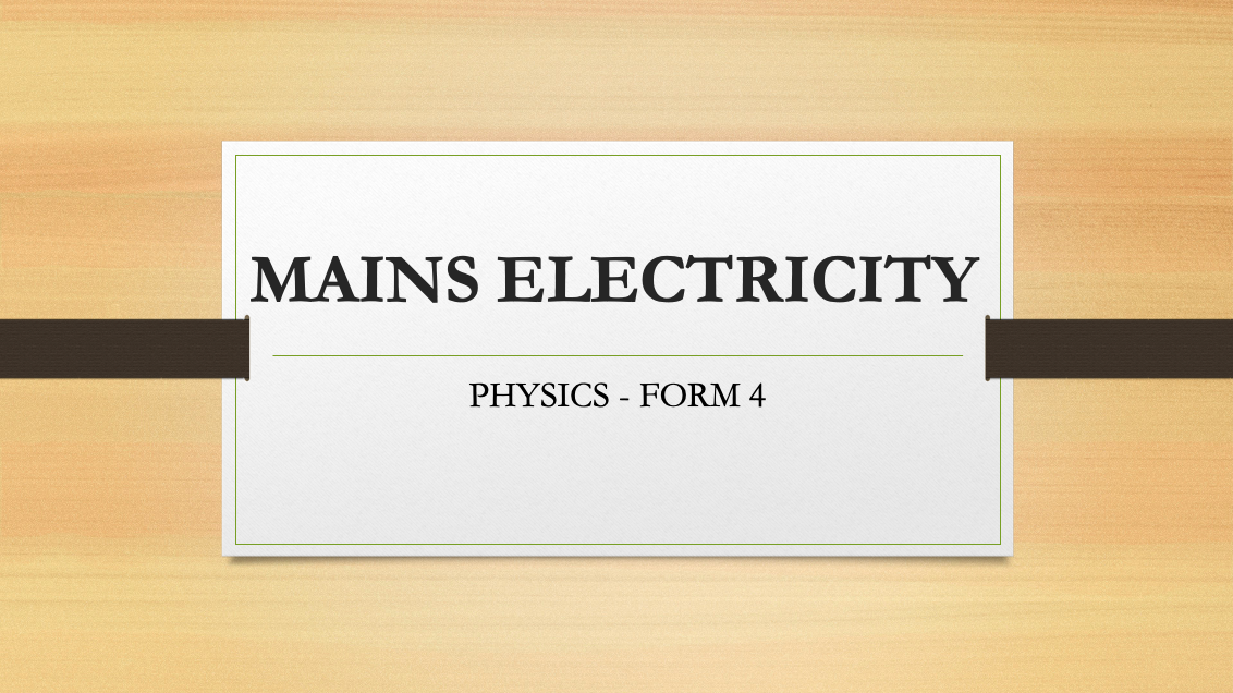 MAINS ELECTRICITY